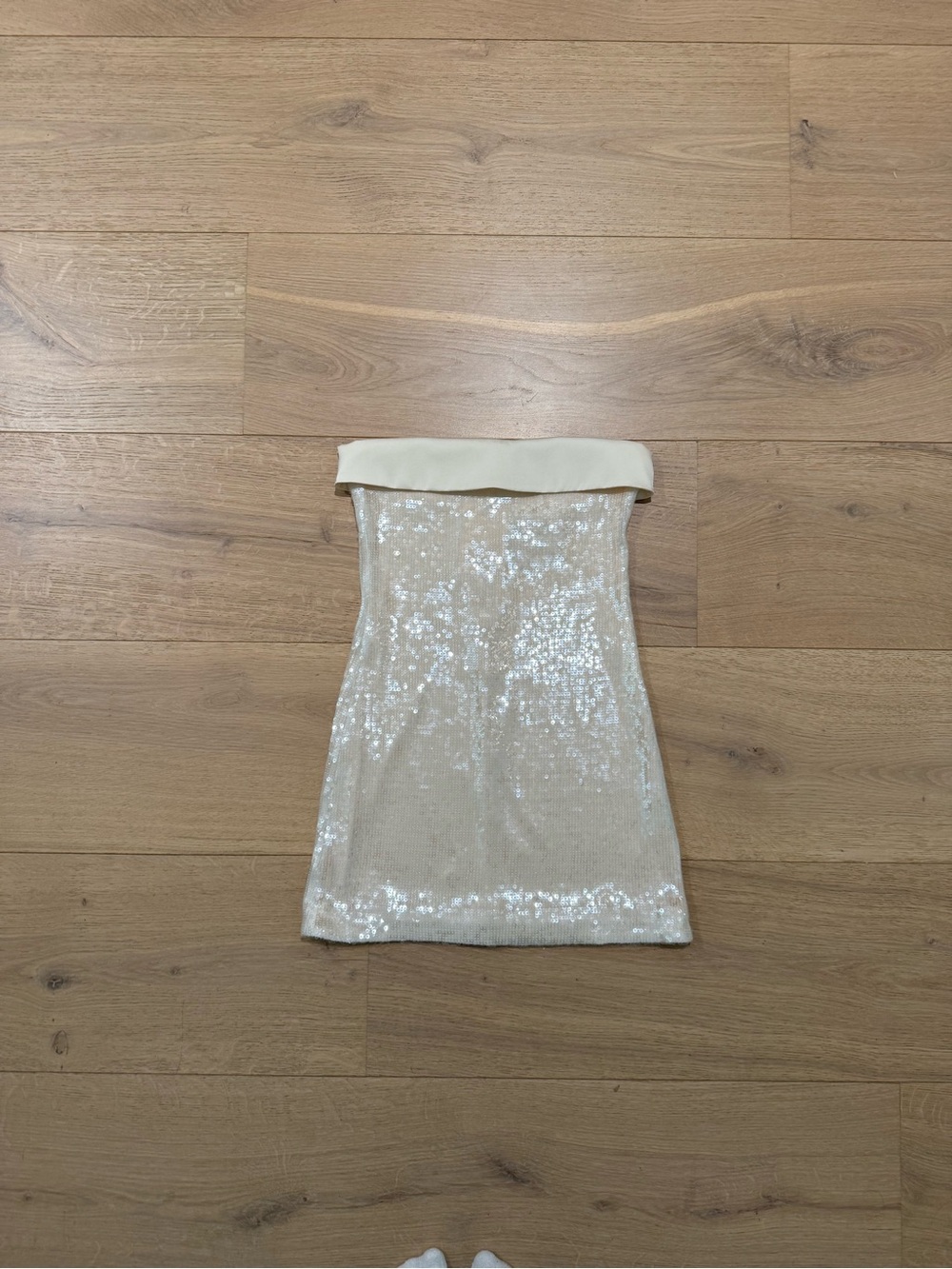Strapless Sequin Mini Dress in Champagne